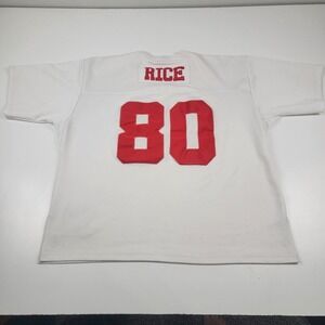 Mitchell Ness San Francisco 49ers Jerry Rice #80 Throwback Jersey Mens 52 White